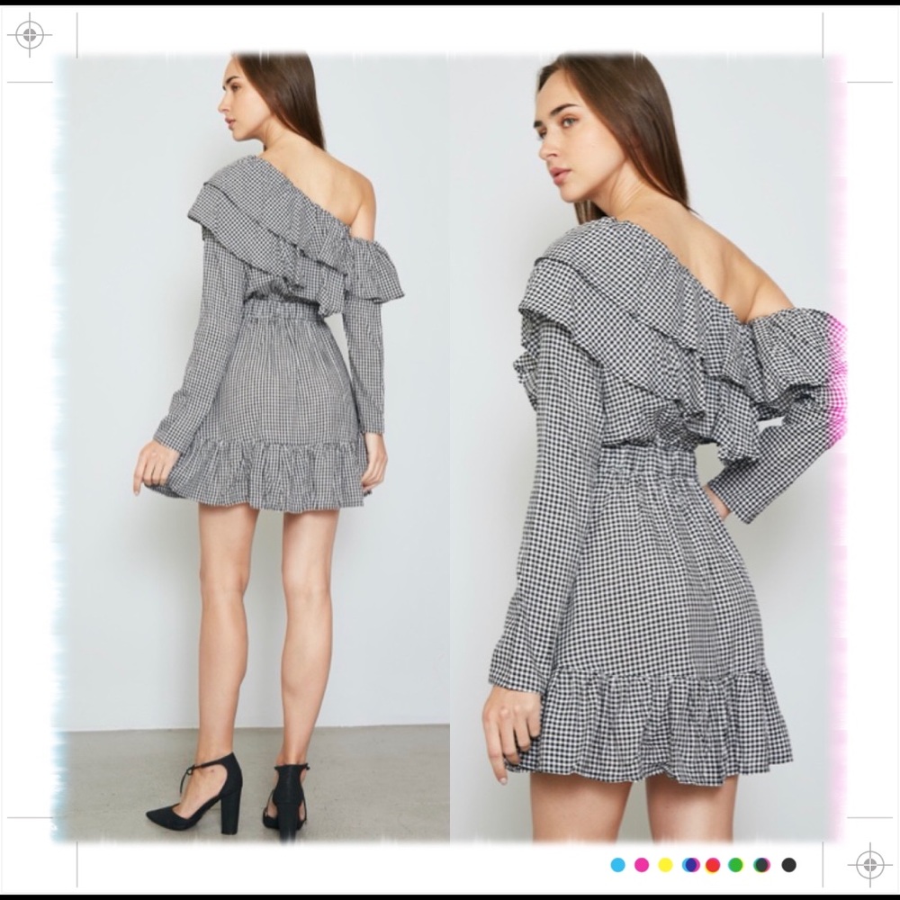 CHANGE OF SEASON ALEX gingham dress one sleeve - Picture 5 of 8